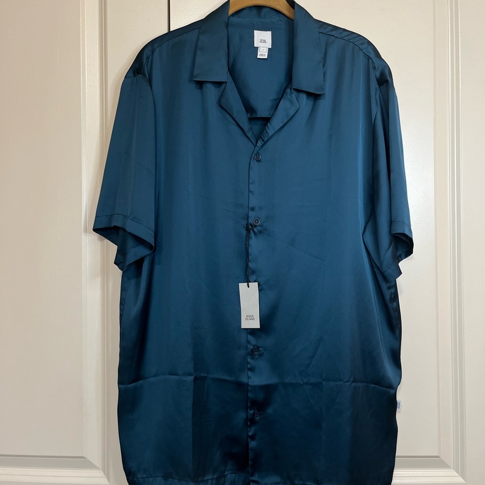 River Island Teal Button-Up Shirt